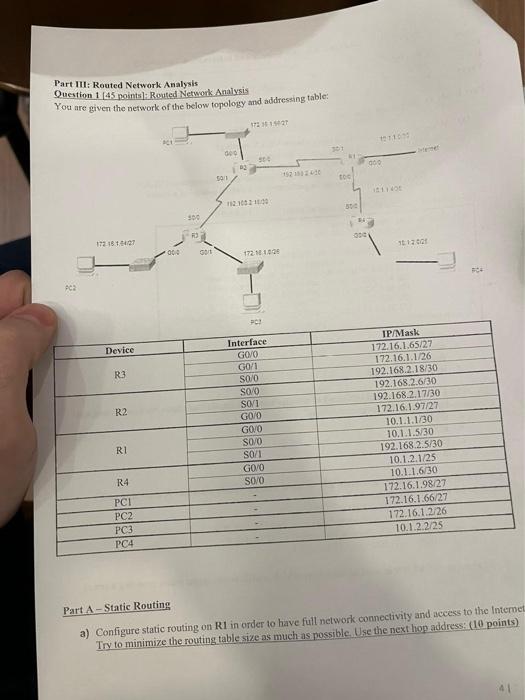 Solved Part III Roated Network Analysis Question 1 [4.5
