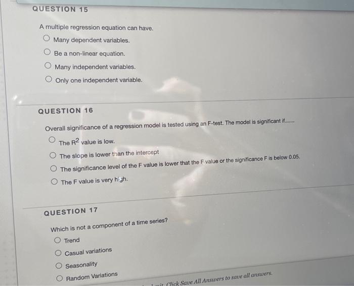 Solved A multiple regression equation can have. Many | Chegg.com