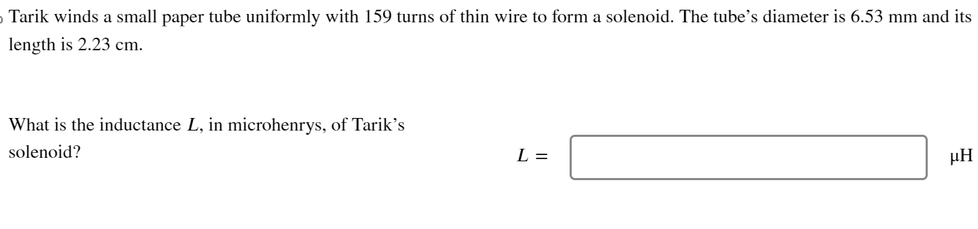 Solved Tarik winds a small paper tube uniformly with 159 | Chegg.com