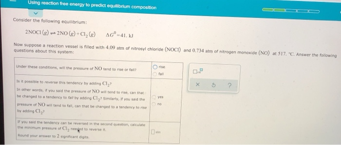 Solved Using reaction free energy to predict equilibrium Chegg com