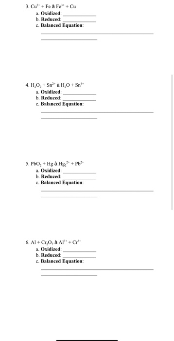 Solved Balancing Redox Reactions Part A: Acidic Conditions | Chegg.com