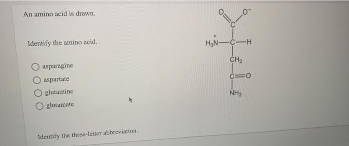 Solved An amino acid is drawn. Identify the amino acid | Chegg.com