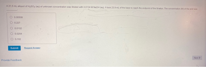 Dynamic A 31.5 Ml Aliquot Of H2so4 Of Unknown Concentration Scene Nature Dynamic A 31.5 Ml Aliquot Of H2so4 Of Unknown Concentration Scene Nature