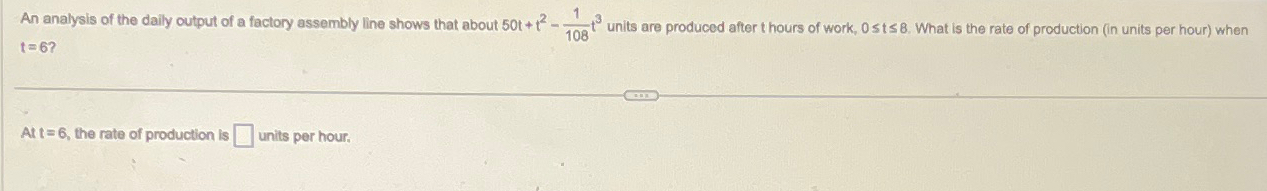 Solved An analysis of the daily output of a factory assembly | Chegg.com