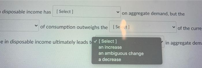 Solved on aggregate demand, but the A decrease in disposable | Chegg.com