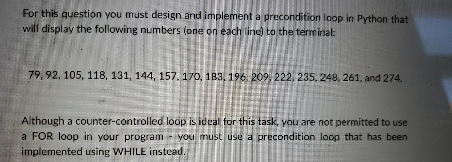 Solved For this question you must design and implement a | Chegg.com