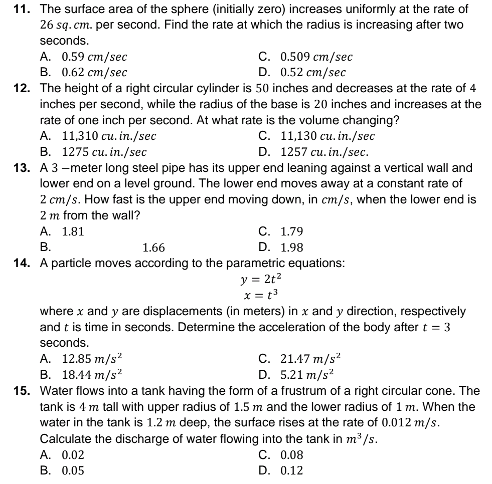 Solved 11. The surface area of the sphere (initially zero) | Chegg.com