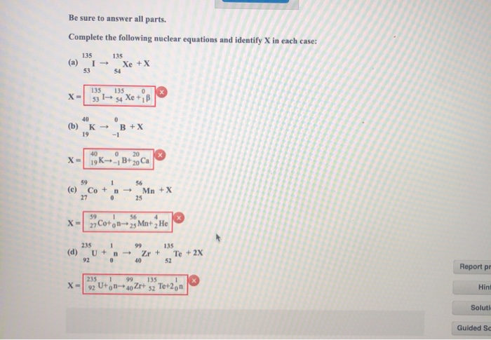 Solved Be sure to answer all parts. Complete the following | Chegg.com