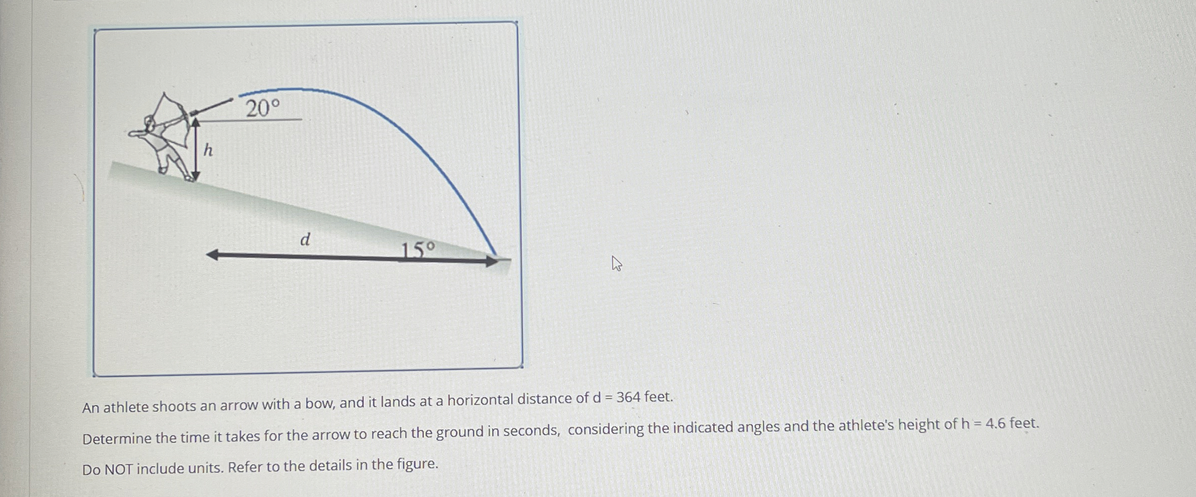 Solved An athlete shoots an arrow with a bow, and it lands | Chegg.com