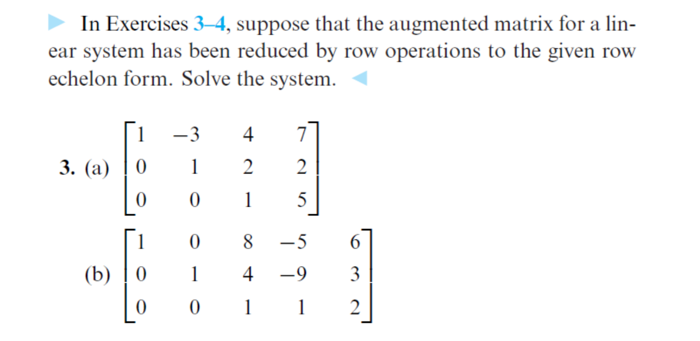 Solved In Exercises 3-4, ﻿suppose that the augmented matrix | Chegg.com