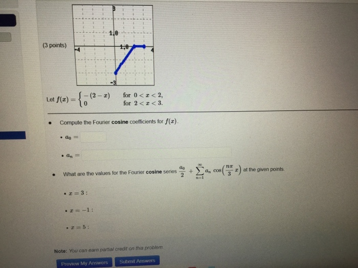 Solved (3 points) -4 1,0 Let f(3) = {ó (2-1) for 0 | Chegg.com