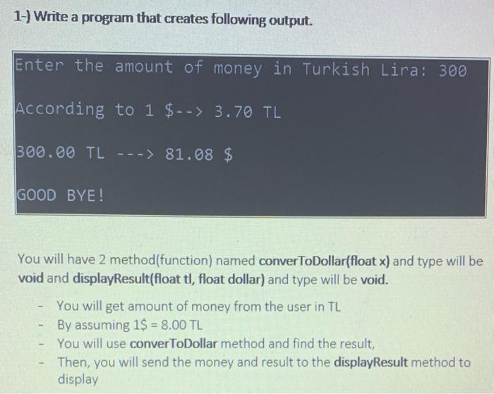 Solved 1-) Write a program that creates following output. | Chegg.com