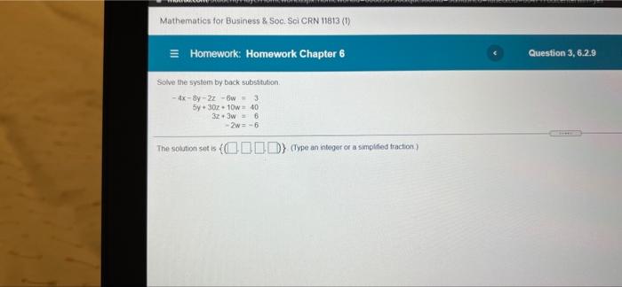 Mathematics for Business & Soc. Sol CRN 11813 (1) = | Chegg.com