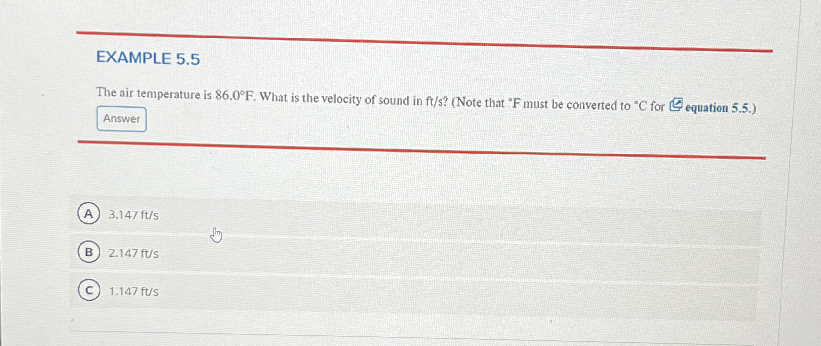 Solved EXAMPLE 5.5The air temperature is 86.0°F. ﻿What is | Chegg.com