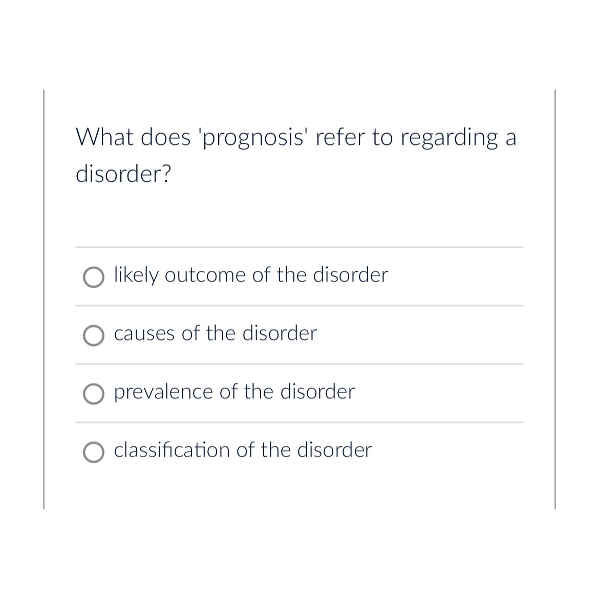Solved What does 'prognosis' refer to regarding a