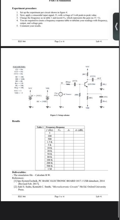 Experiment procedure 1 Set up the experiment per | Chegg.com