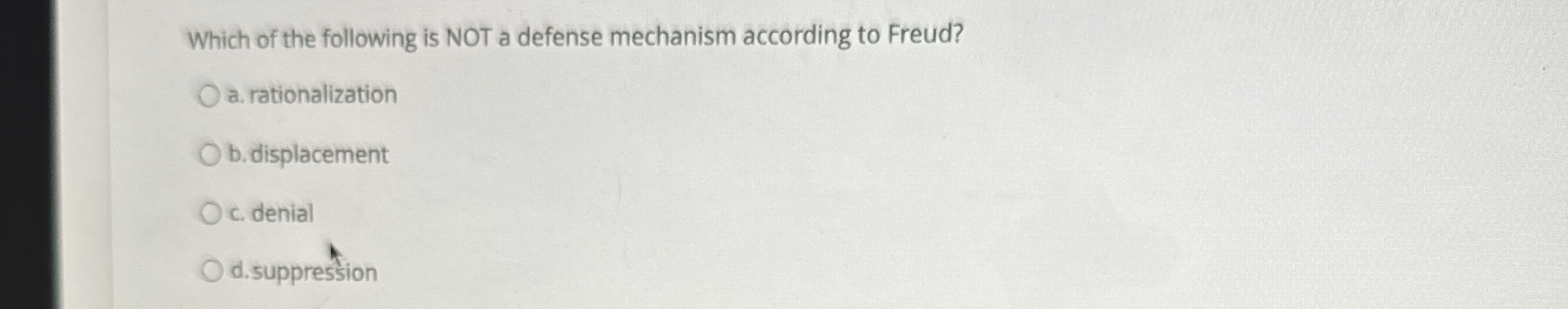 Solved Which of the following is NOT a defense mechanism | Chegg.com