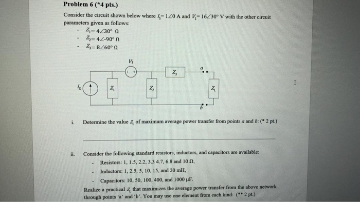 Solved Problem 6 (*4 pts.) Consider the circuit shown below | Chegg.com