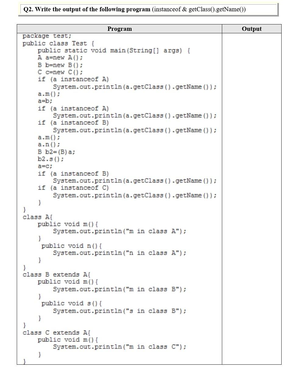 Solved Q1. Trace the following program and answer the | Chegg.com