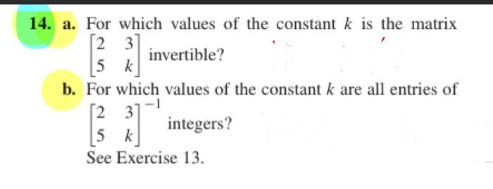 Solved 14. a. For which values of the constant k is the | Chegg.com