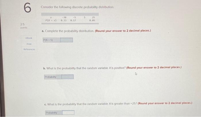 Solved Consider The Following Discrete Probability | Chegg.com