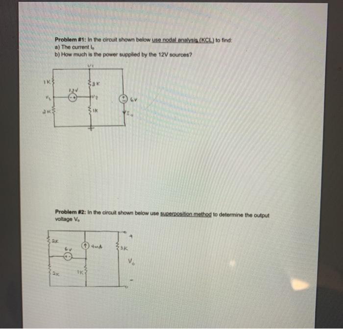 Solved Problem #1: In the circuit shown below us | Chegg.com