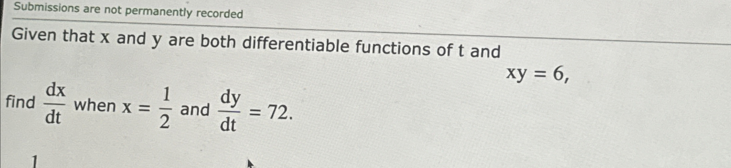 Solved Submissions are not permanently recordedGiven that x | Chegg.com