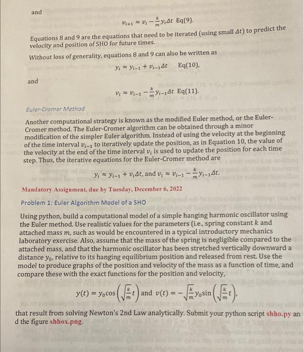 Solved Need the python code for the Euler method in problem | Chegg.com