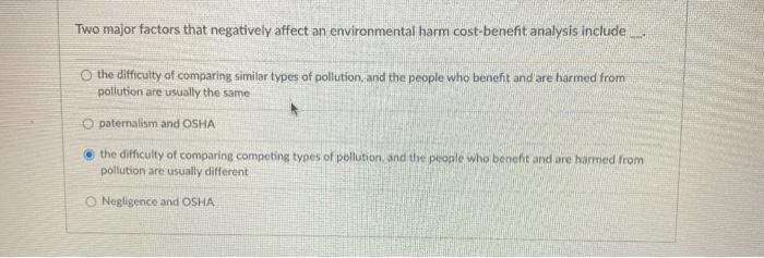 Solved Two major factors that negatively affect an | Chegg.com