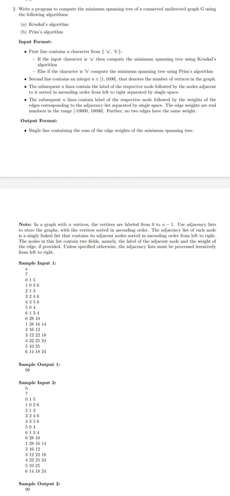 Solved write C program. Don't use global variables. Give | Chegg.com