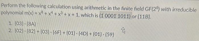 Solved Perform The Following Calculation Using Arithmetic In