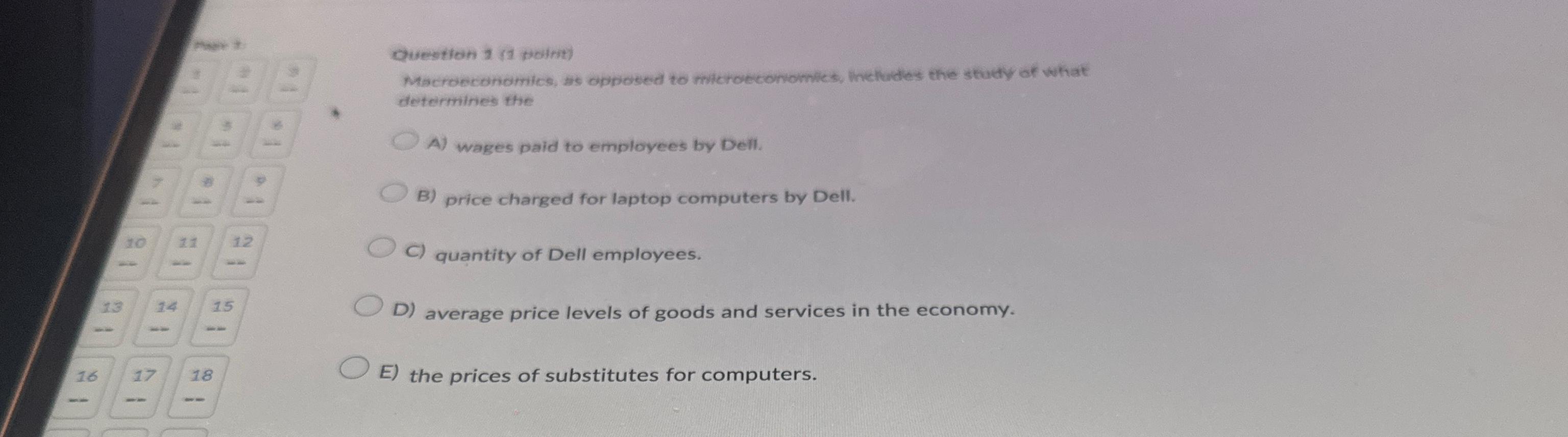 Solved Question 1 (1) ﻿point)Macroeconomics, As Opposed To | Chegg.com