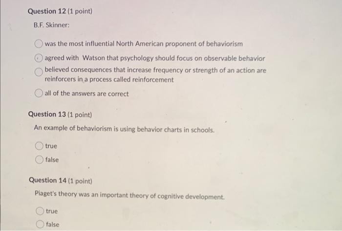 Solved Piaget s stages of cognitive development include Chegg