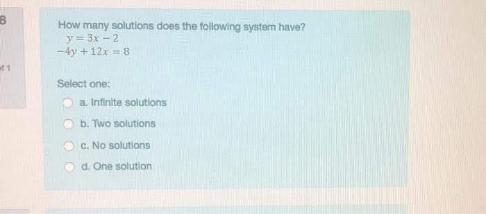 Solved 8 How Many Solutions Does The Following System Have