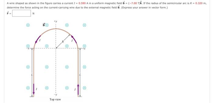 Solved A wire shaped as shown in the figure carries a | Chegg.com