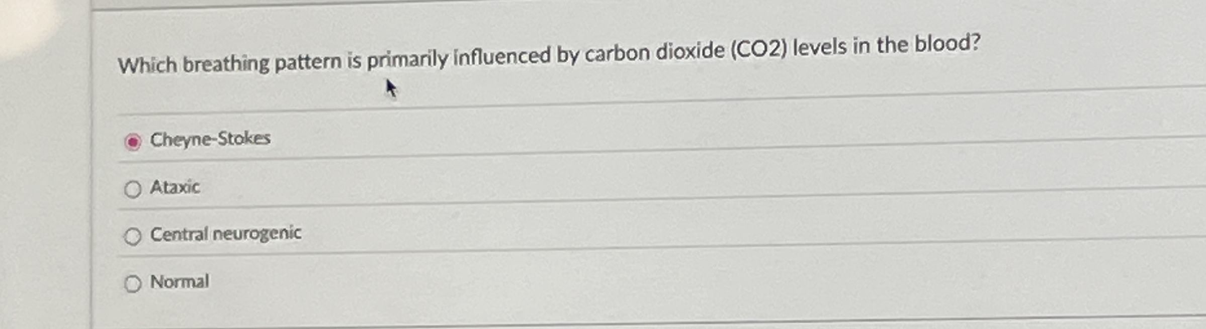 Solved Which breathing pattern is primarily influenced by | Chegg.com