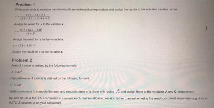 Solved Problem 1 Write commands to evaluate the following | Chegg.com