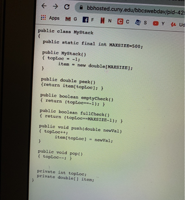 Solved stack with java code from data structure .. can you | Chegg.com
