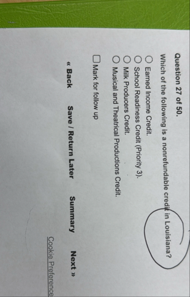 Solved Question 27 ﻿of 50.Which of the following is a | Chegg.com