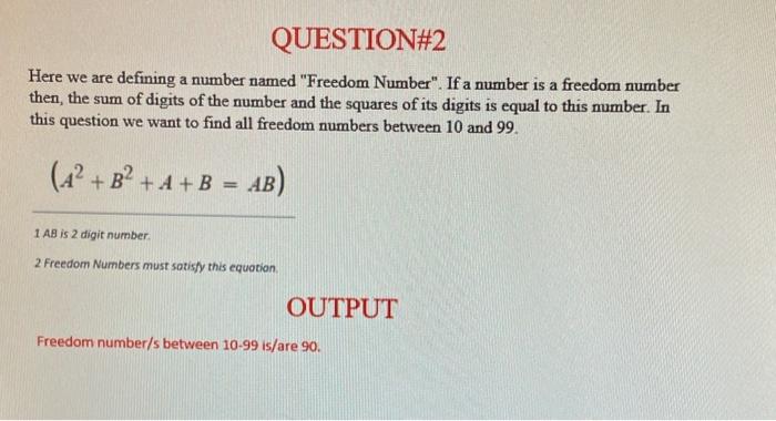 Solved QUESTION#2 Here we are defining a number named | Chegg.com