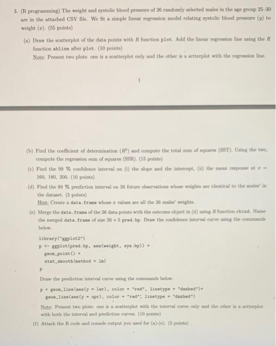 Solved Please prvide full answer for each part using r in | Chegg.com