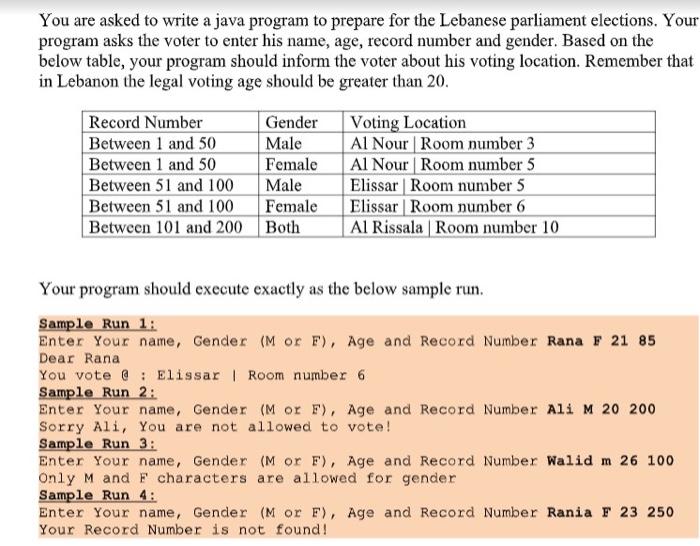 Solved You are asked to write a java program to prepare for | Chegg.com