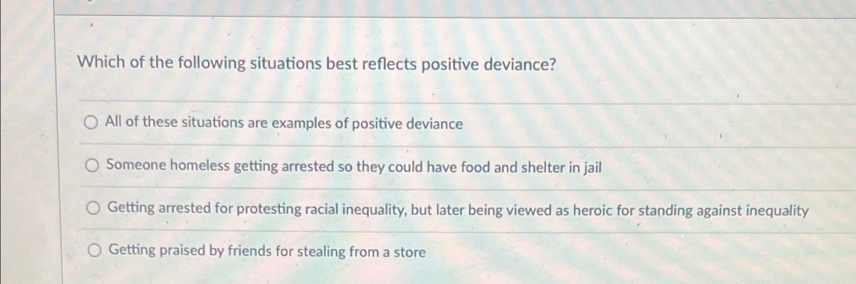 Solved Which of the following situations best reflects | Chegg.com