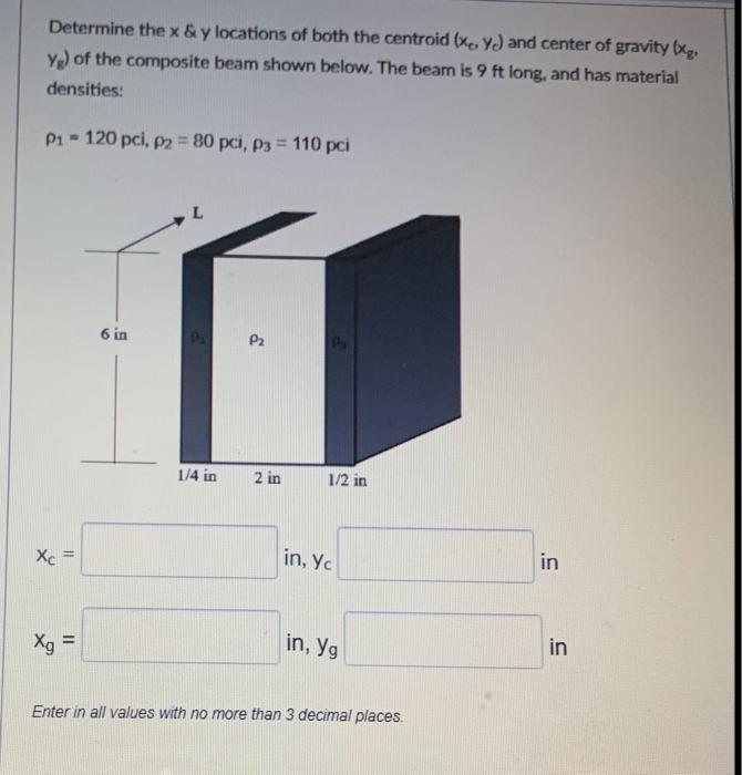 Solved Determine the x & y locations of both the centroid | Chegg.com
