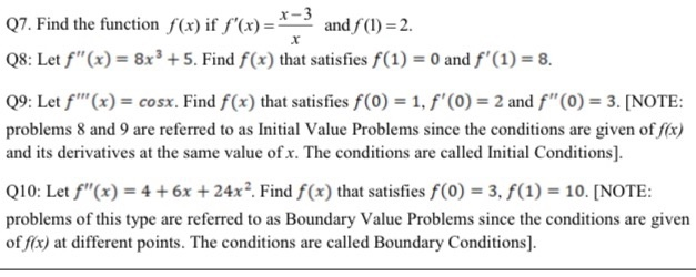 Solved X 3 Q7 Find The Function F X If F X And F 1 Chegg Com