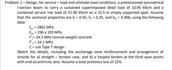 Solved Problem 1 - Design, for service - load and | Chegg.com