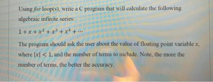 Solved Using for loop(s), write a C program that will | Chegg.com