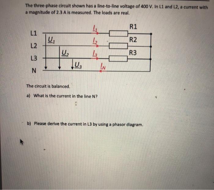 Solved The three-phase circuit shown has a line-to-line | Chegg.com