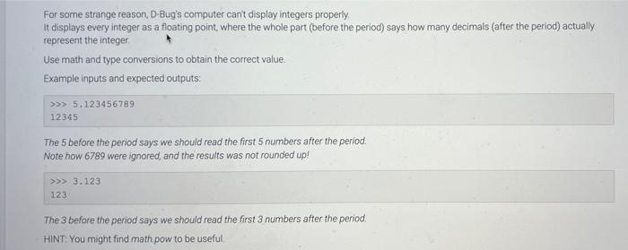Solved For some strange reason, D-Bug's computer can't | Chegg.com