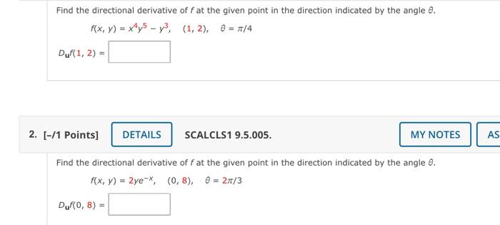 Solved Find The Directional Derivative Of F At The Given